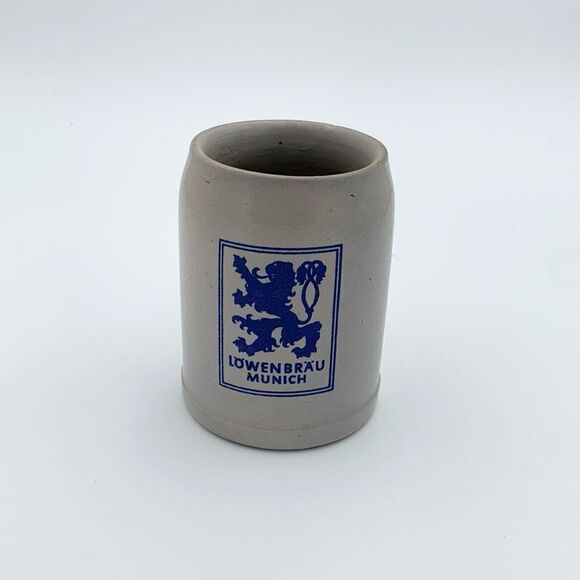 Vintage German beer stein mug ceramic stoneware handmade Lowenbrau Munich - Picture 1 of 7